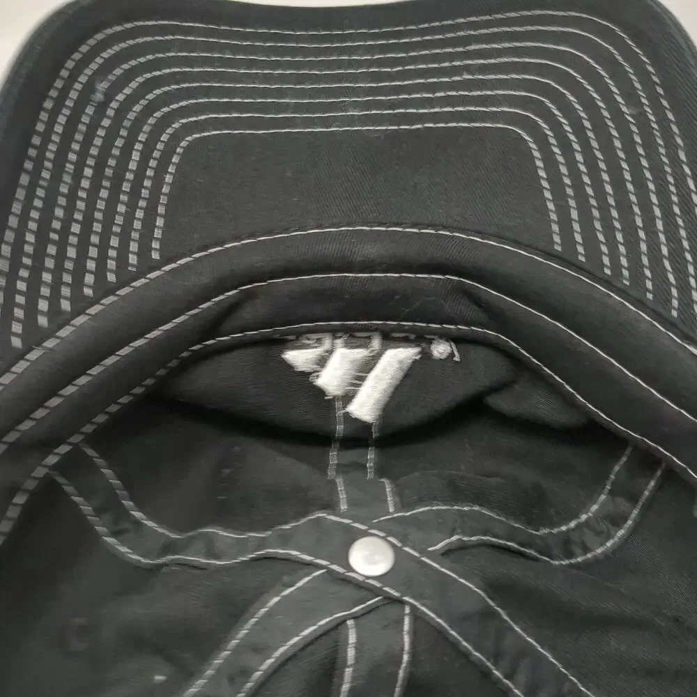 Adidas Baseball Cap Black One Size White Contrast Stitching Logo Slideback Hat